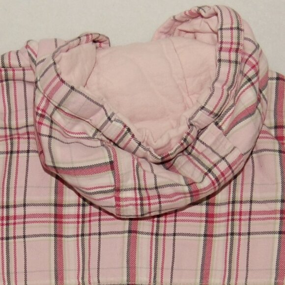Gymboree Girls Size 4, Pink Plaid Cotton Hooded Coat - Picture 4 of 6